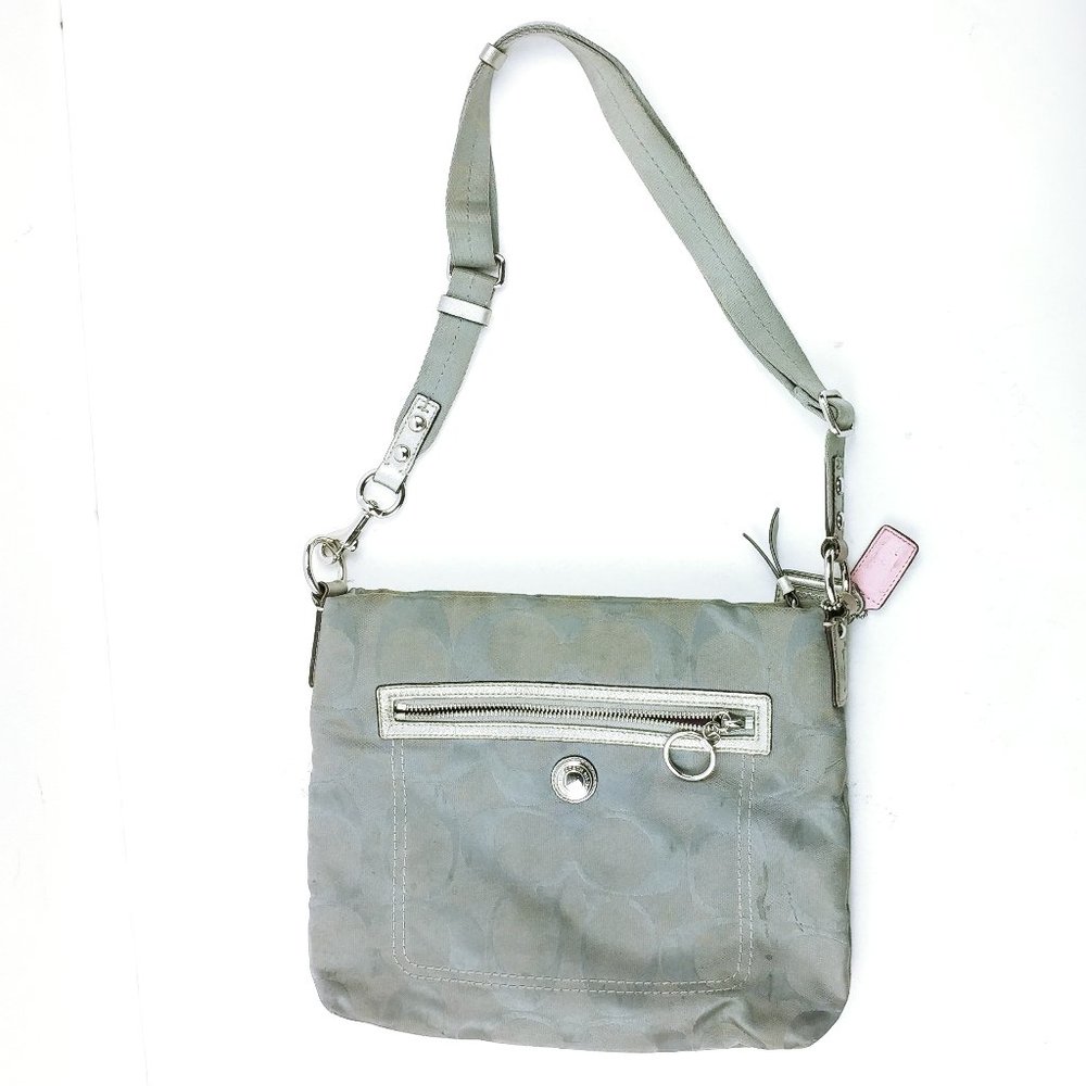 Coach Women's Grey Medium Shoulder Bag w/ Pockets (Posh2965)
